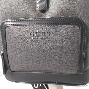 Guess | Bags | Guess Black Grey Monogram Faux Leather  display picture 3